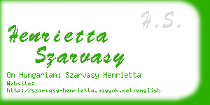 henrietta szarvasy business card